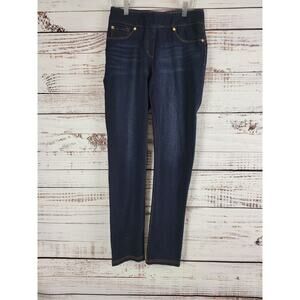 Nygard Lux Denim Ankle Jeans S (6-8) Womens 4 Way Stretch Dark Wash Mid Rise
